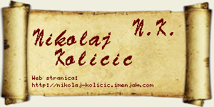 Nikolaj Količić vizit kartica